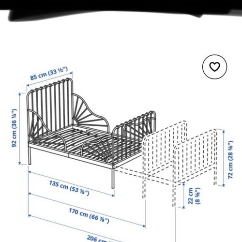 Extendable bed used with mattress from Ikea 80x200 cm