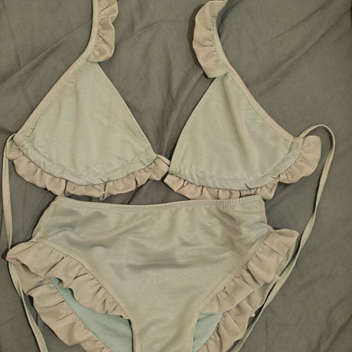 Chic Mess high-waisted bikini set Brazil like new, green turquoise