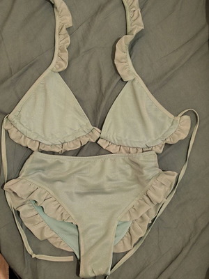 Chic Mess high-waisted bikini set Brazil like new, green turquoise