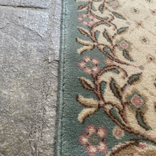 Set of 3 Handmade Vintage Wool Rugs with Romantic Floral Design