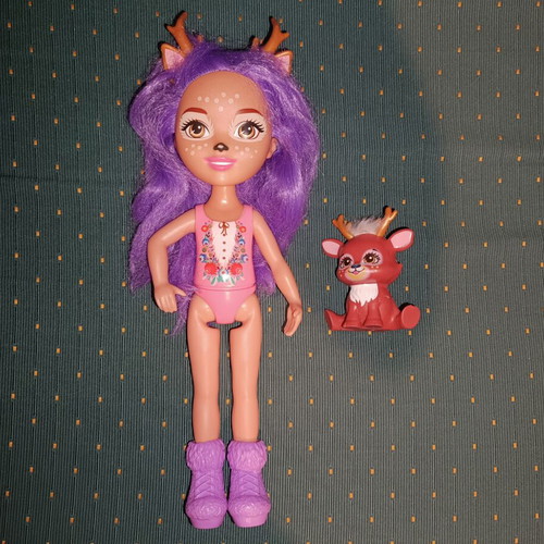 Enchantimals Danessa Deer doll with pet used