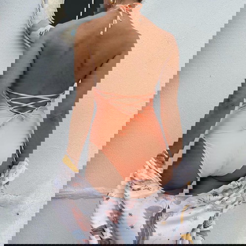 Цял бански Watercult като нов, размер M, розов оранжев