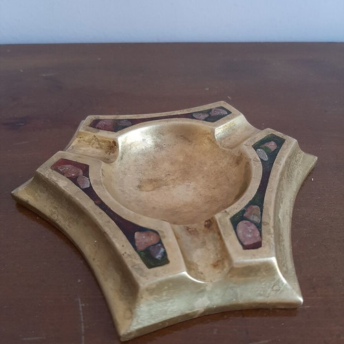 Massive bronze ashtray used, 15x14 cm