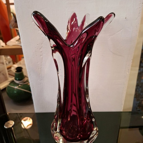 Vintage Murano glass vase like new, 70s