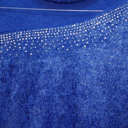 Blue pullover with rhinestones S/M new, very soft material
