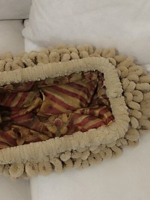 Puffy handmade bag with wool new