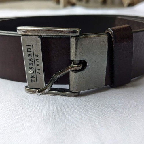 Trussardi men's leather belt used brown, size 95