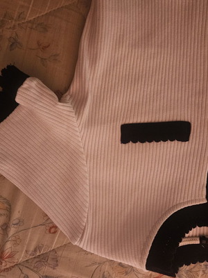 Zara πλεκτή μπλούζα cardigan μέγεθος S σαν καινούργιο, λευκό με μαύρες λεπτομέρειες