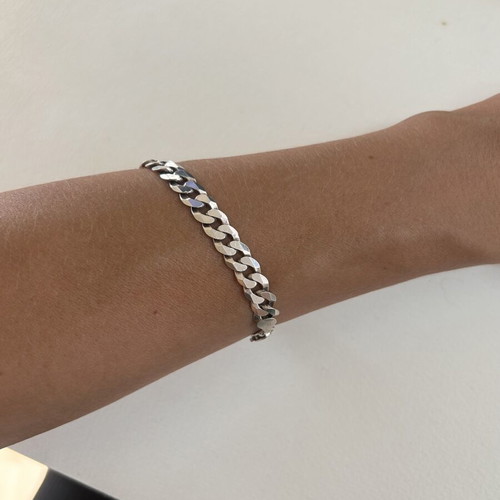 925 Sterling Silver Curb Chain Bracelet, 15.48g