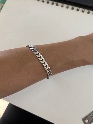 925 Sterling Silver Curb Chain Bracelet, 15.48g