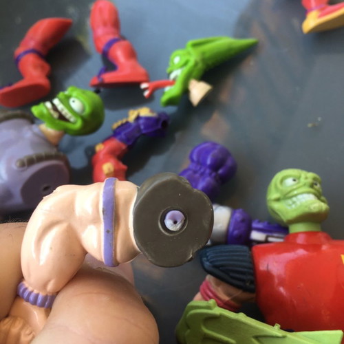 The Mask figures used vintage toys with sound and interchangeable parts