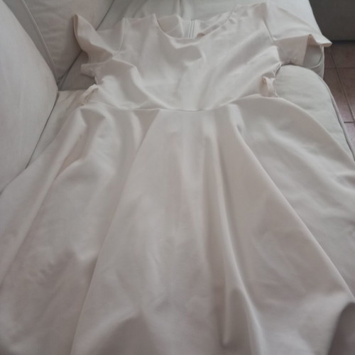 Ecru dress like new, size L, georgette fabric