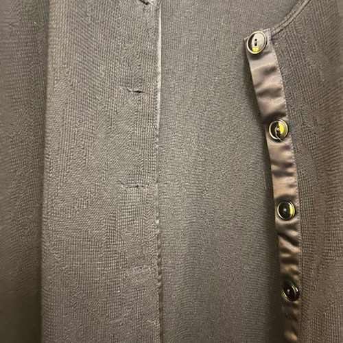 Parthenis wool long cardigan new, black with woven pattern