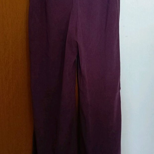 Eggplant pants used with zipper and decorative belt size M