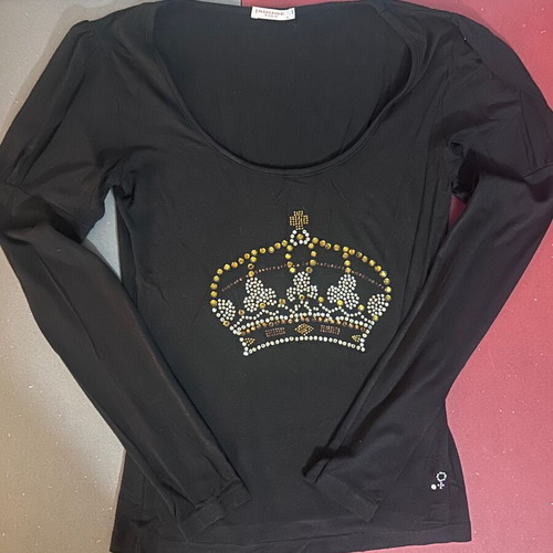 Rouge Paris Y2K Blouse with Diamond Crown, Size Small, New