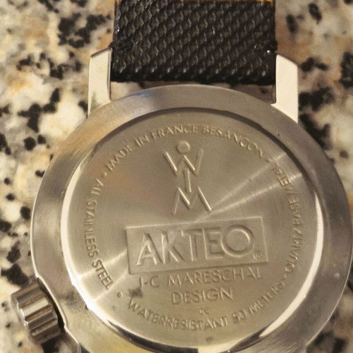 Vintage Polol Akteo wristwatch by J-C Mareschal, minimal black