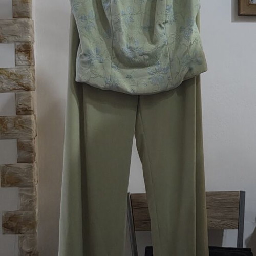 Set of pants with bustier, jacket and sash like new, green, Stylist Point
