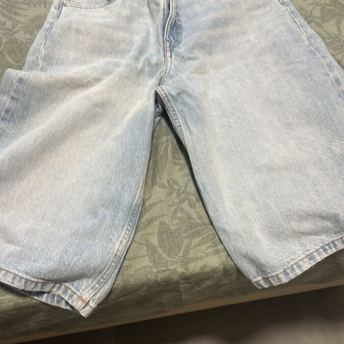 Pull & Bear high waist turquoise denim shorts