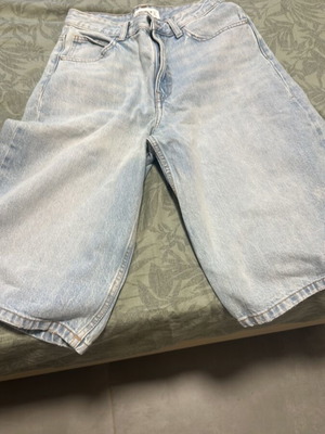 Pull & Bear high waist turquoise denim shorts