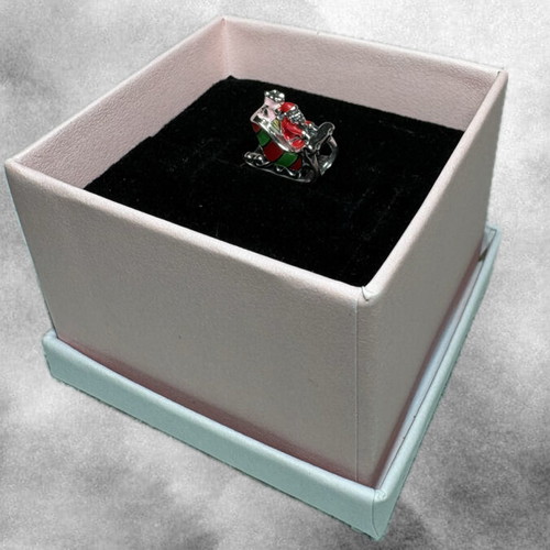 Pandora Christmas Sleigh Charm new, sterling silver with multicolor enamel