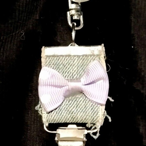 Take a Bow handmade key chain new, blue and purple
