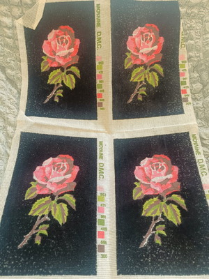 Gobelin needlepoint canvas set used with DMC threads