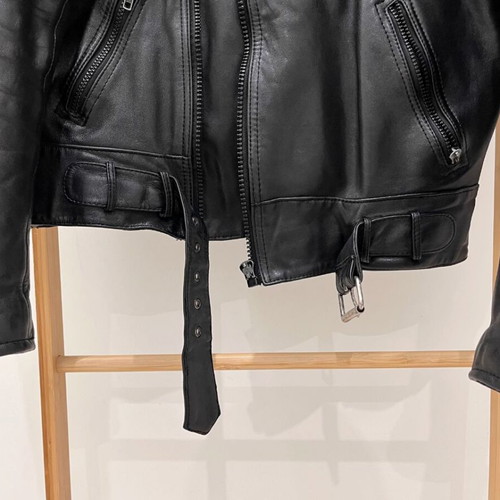 Motorcycle jacket made of calf leather used, size S, black
