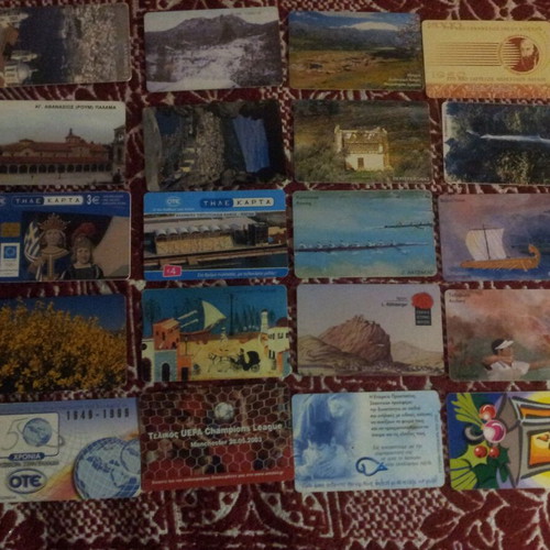 Phone cards used, pack of 20 pieces