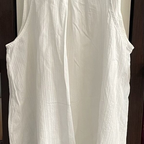 Gai Mattiolo summer blouse, cotton, white and gold