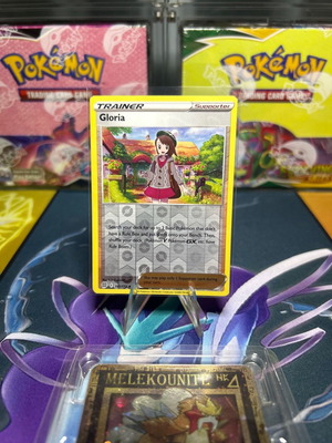 Ποκεμον card Gloria trainer reverse holo BS και Sleeved card καινούργια