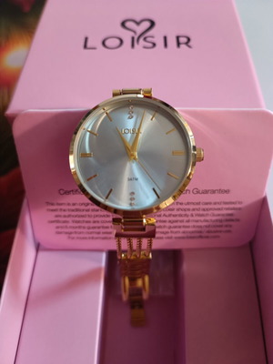Loisir women's watch 36mm with gold bracelet and blue dial like new