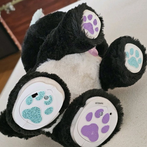Present Pets Black Glitter Puppy interactive plush toy like new with sounds and actions