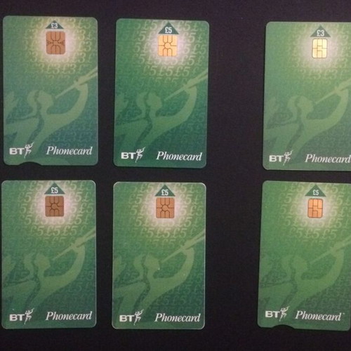 England phonecards used, pack of 10, BT phonecard 1998 & 2000