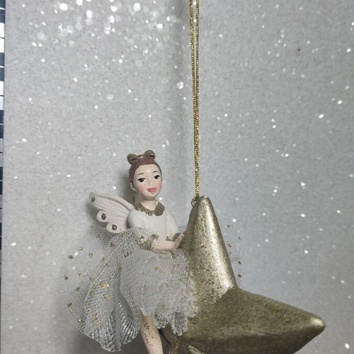 Fairy on star hanging ornament