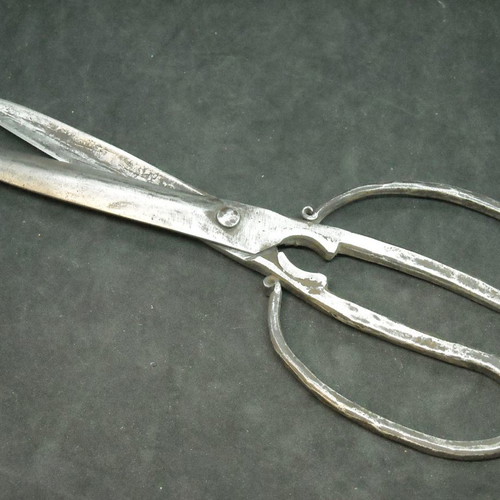 Antique scissors used, handmade, 27cm length