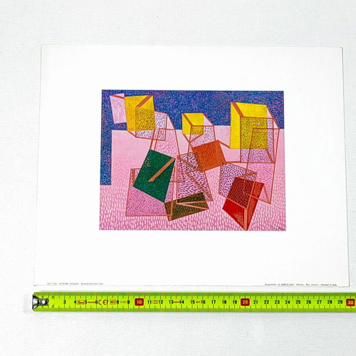 Vintage art print Distribution en rose by Maxime Kanlee like new 30x24 cm