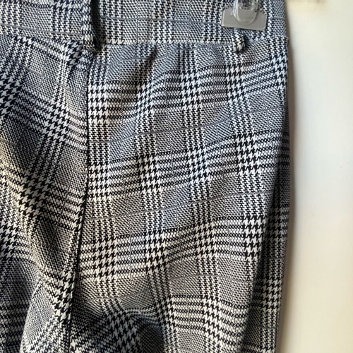Checked women's pants used, size M/L, grey and white