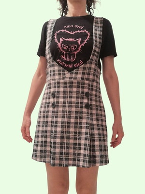 ASOS Black and White Checked Mini Dress New, Size M-L