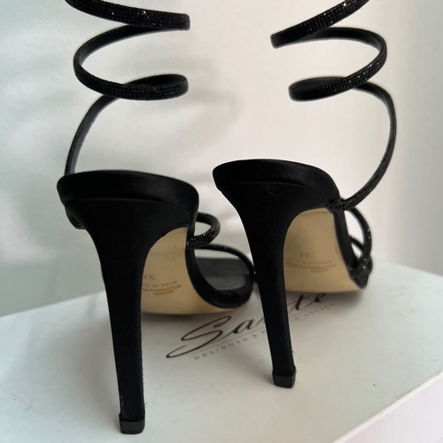 Sante sandals with rhinestones, black, size 37