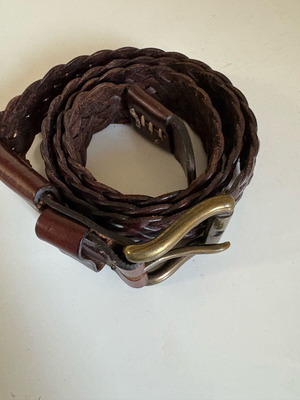 Braided leather belt like new, brown, size 95