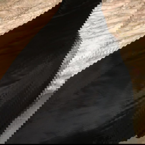 Maxi βραδινό φόρεμα στράπλες μαύρο με μαύρο τούλι εσωτερικά Dorothy Perkins L 40 12 μεταχειρισμένο, φορεμένο μια φορά