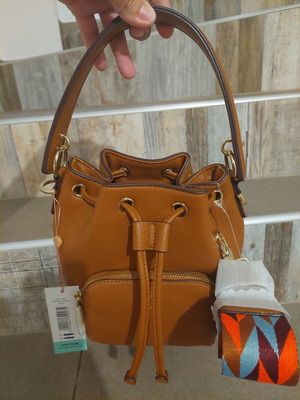 Axel crossbody bag new, brown with colorful strap