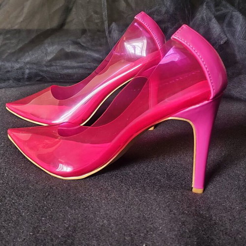 Clear fuchsia heels size 37 like new, 10cm heel