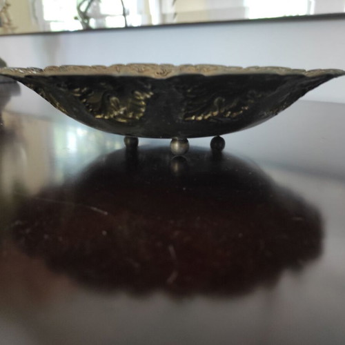 Copper carved grape bowl used