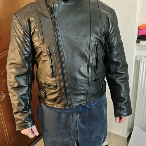 Leather motorcycle jacket used, size XL, genuine leather