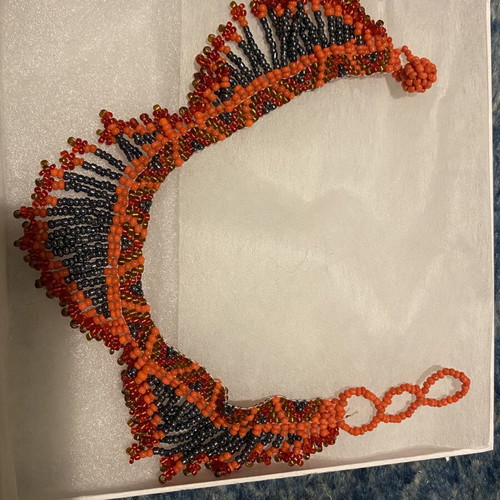 Handmade anklet with orange beads new