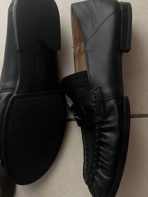 Moccasins genuine leather women's new, size 38, black