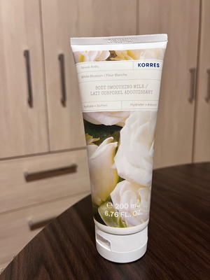 Korres body smoothing milk sealed with white flowers scent