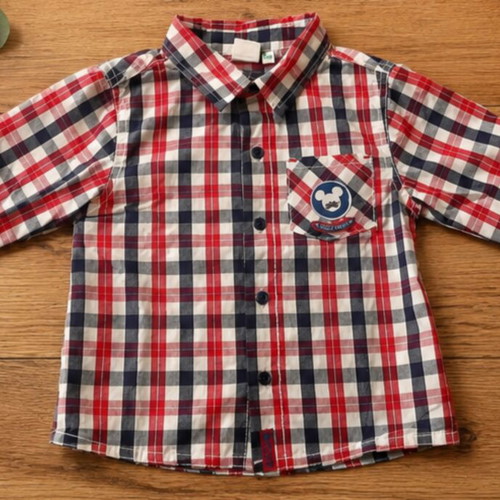 Disney Baby Checked Shirt 23 Months Mickey Mouse 100% Cotton like new
