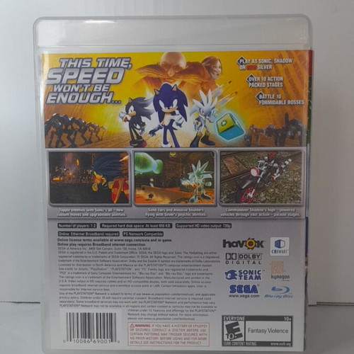 Sonic the Hedgehog PS3 game like new, complete with manual, US edition